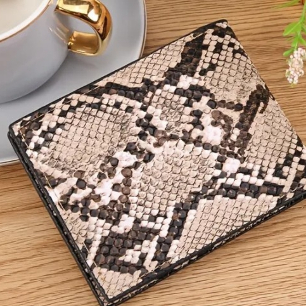 European Vintage Style Short Men's Wallet with Animal Print